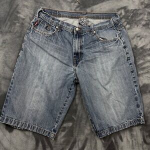 Joker Brand Denim Shorts Mens 38 Blue Baggy Y2K Embroidered Skate Streetwear
